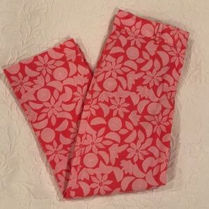 Lilly Pulitzer “Slice” Pink Citrus Stretch Capris